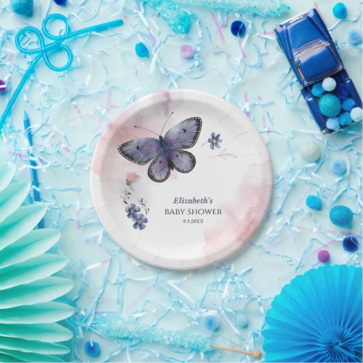 Kleine Butterfly Baby Dusche Pappteller (Party)