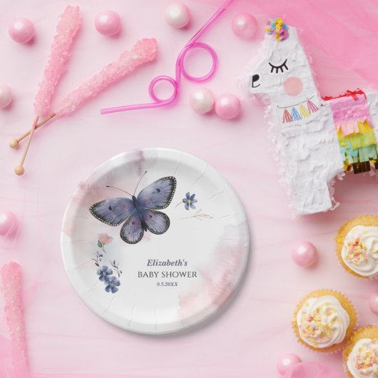 Kleine Butterfly Baby Dusche Pappteller (Party)