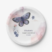 Kleine Butterfly Baby Dusche Pappteller (Vorderseite)