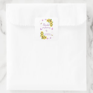 Kleine Butterfly Baby Dusche Quadratischer Aufkleber