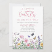 Kleine Butterfly Baby Dusche Wasserfarbe Einladung (Vorderseite)