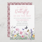 Kleine Butterfly Baby Dusche Wasserfarbe Einladung (Vorne/Hinten)