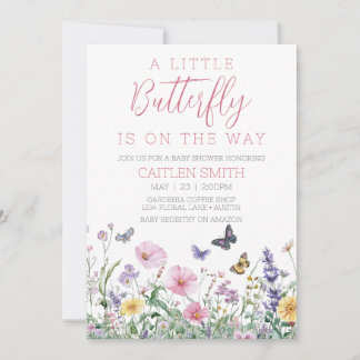 Kleine Butterfly Baby Dusche Wasserfarbe Einladung