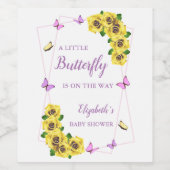 Kleine Butterfly Baby Dusche Weinetikett (Einzelnes Label)