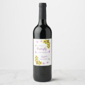 Kleine Butterfly Baby Dusche Weinetikett (Vorderseite)
