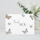 Kleine Butterfly-Babydusche Dankeskarte (Stehend Vorderseite)