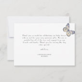 Kleine Butterfly-Babydusche Dankeskarte (Rückseite)