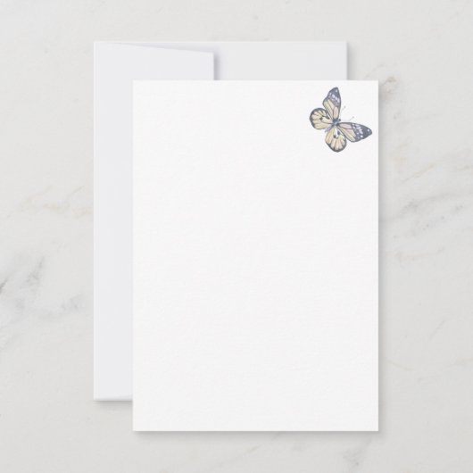 Kleine Butterfly-Babydusche Dankeskarte (Rückseite)