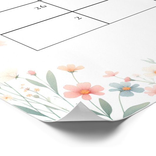 Kleine Butterfly Coral Girl Babydusche Datum Poster (Ecke)