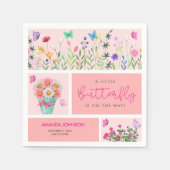 Kleine Butterfly ist ihr Niedlicher Whimsikrosa Serviette (Vorderseite)