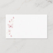 Kleine Butterfly Pink Diaper Raffle Baby Dusche Begleitkarte (Rückseite)