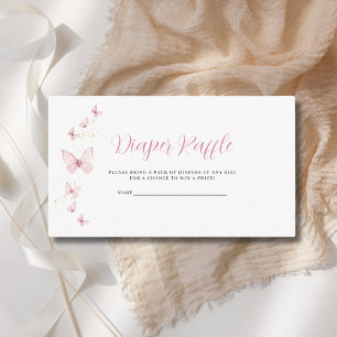 Kleine Butterfly Pink Diaper Raffle Baby Dusche Begleitkarte