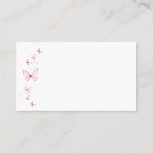 Kleine Butterfly Pink Girl Books für Babydusche Begleitkarte (Rückseite)