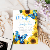 Kleine Butterfly Sonnenblume Cobalt Blue Baby Dusc Einladung