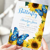 Kleine Butterfly Sonnenblume Cobalt Blue Baby Dusc Einladung