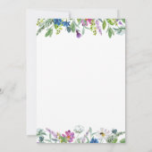 Kleine Butterfly Spring Wildblume Babydusche Einladung (Rückseite)