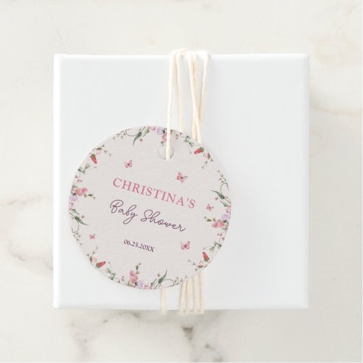 Kleine Butterfly Wasserfarbe Babydusche Geschenkanhänger (Beispiel)