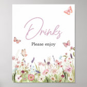 Kleine Butterfly Wildblume Baby Duschgetränke Poster (Vorne)