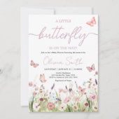 Kleine Butterfly Wildblume Babydusche Einladung (Vorderseite)