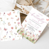 Kleine Butterfly Wildblume Babydusche Einladung