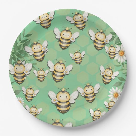 Kleine Buzz Bee Paper Party Teller (Vorderseite)