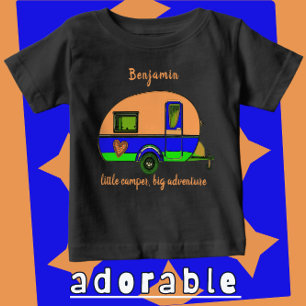 Kleine Camper Big Adventure Child's Name Baby T-shirt