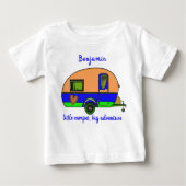 Kleine Camper Big Adventure Child's Name Baby T-shirt (Vorderseite)