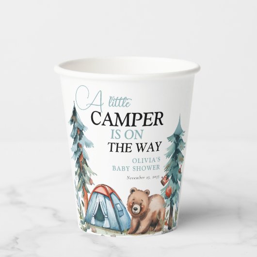 Kleine Camper Forest Babydusche Pappbecher (Vorderseite)