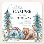 Kleine Camper Forest Babydusche Rechteckiger Pappuntersetzer (Vorderseite)