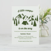 Kleine Camper Woodland Camping Babydusche Einladung (Stehend Vorderseite)