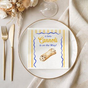 Kleine Cannoli Gelb Blau Italienische Babyparty Serviette