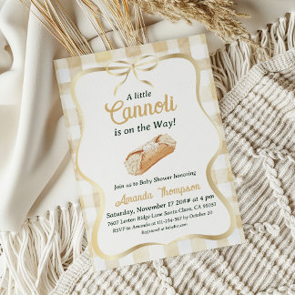 Kleine Cannoli Neutral Beige Italienische Babypart Einladung