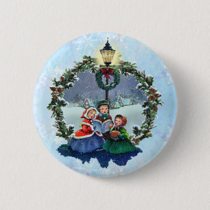 KLEINE CAROLERS u. KRANZ durch SHARON SHARPE Button