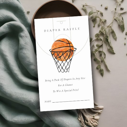 Kleine Champ-Basketball-Windeln Raffle Baby-Dusche Begleitkarte