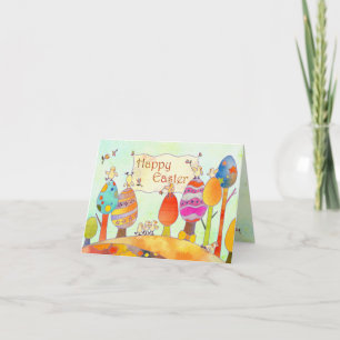 Kleine Chicks in der Osterlandkarte Feiertagskarte