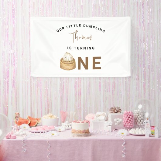 Kleine Chinesische Dumpling erste Geburtstagsparte Banner (Party)