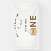 Kleine Chinesische Dumpling erste Geburtstagsparte Banner (Vertikal)