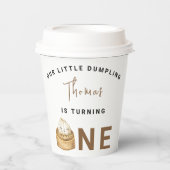 Kleine Chinesische Dumpling erste Geburtstagsparte Pappbecher (Vorderseite)