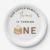 Kleine Chinesische Dumpling erste Geburtstagsparte Pappteller (Vorderseite)