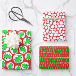 KLEINE CHRISTMAS BÄUME GESCHENKPAPIER SET