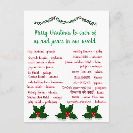 KLEINE CHRISTMAS POSTKARTE (Vorderseite)