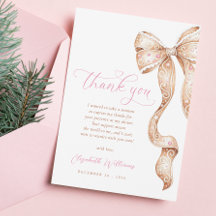 Kleine Cookie Bow Baby Dusche Danke Karte