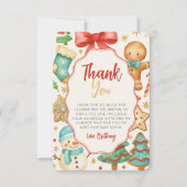 Kleine Cookie Weihnachtsdusche Dankeskarte (Vorderseite)