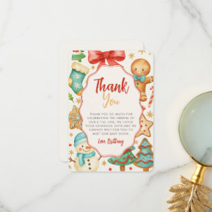 Kleine Cookie Weihnachtsdusche Dankeskarte