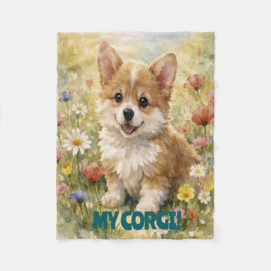 Kleine Corgi individuell gestaltete Decke (Vorderseite)