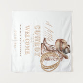 Kleine Cowboy Baby Dusche Begrüßungszeichen Wandteppich (Vorderseite (Horizontal))