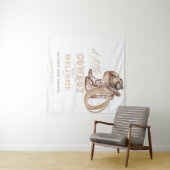 Kleine Cowboy Baby Dusche Begrüßungszeichen Wandteppich (Beispiel (Horizontal))