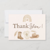 Kleine Cowboy Baby Dusche Danke Karte (Vorderseite)