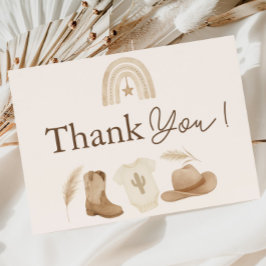 Kleine Cowboy Baby Dusche Danke Karte