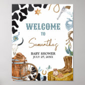 Kleine Cowboy Baby Dusche Willkommen Poster (Vorne)